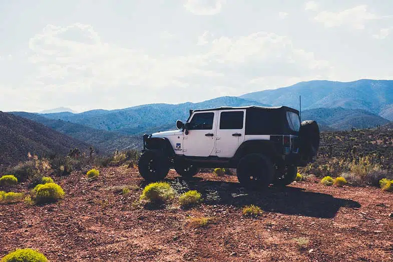 Las Vegas Desert White Jeep