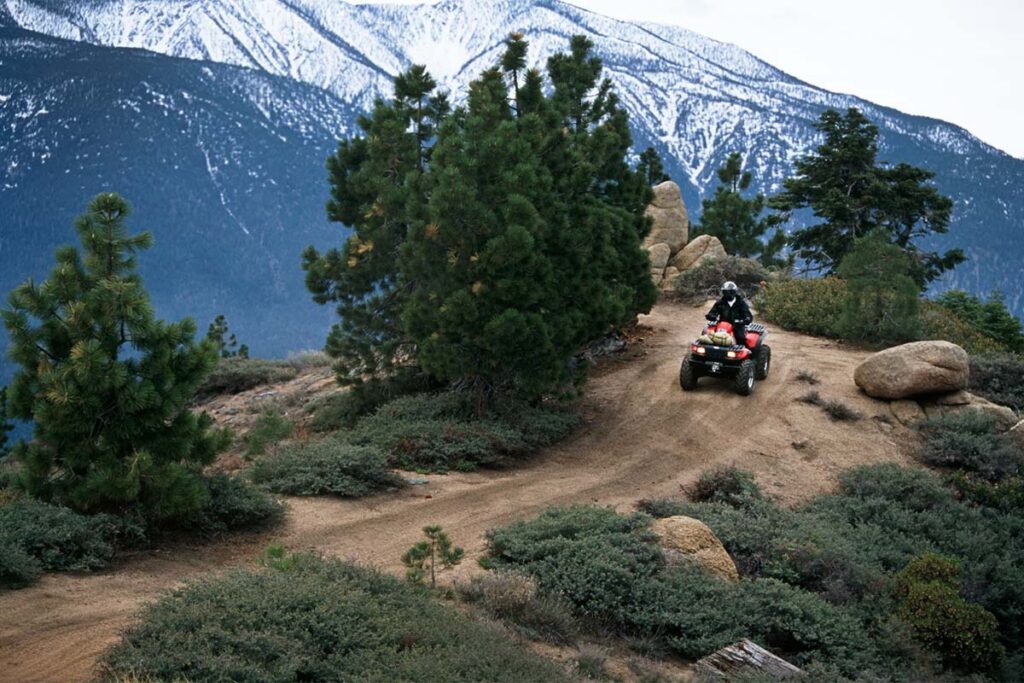 ATV Traveling Down a Mountain Trail