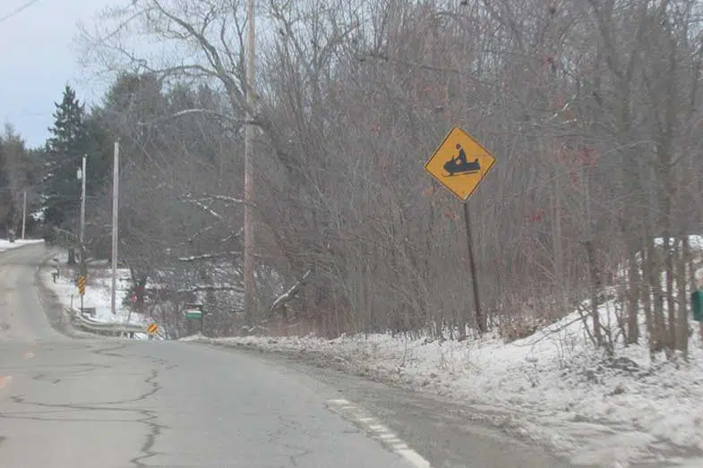 Snowmobile Crossing Sign