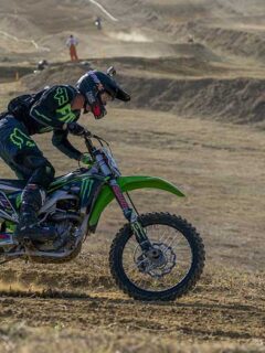 Green Dirt Bike Motocross Rider