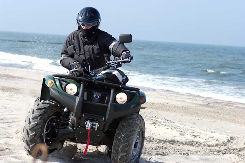 Yamaha Grizzly Quad on the Beach