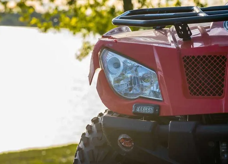 Close-up Red ATV Quad Bike