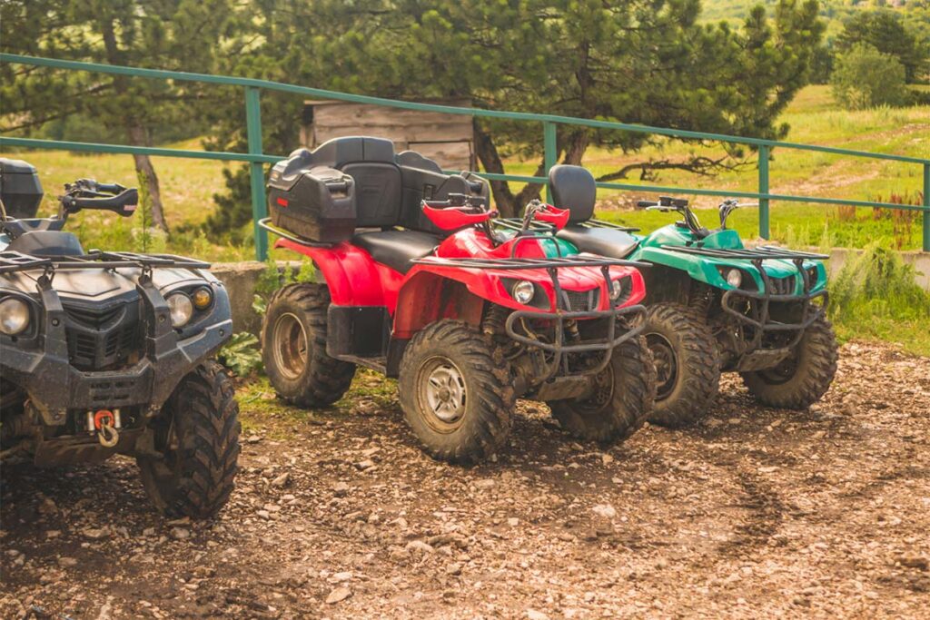 ATV Quad Bikes Parked Beside Each Other