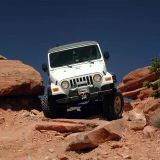 White Jeep Off-Road Utah Canyon