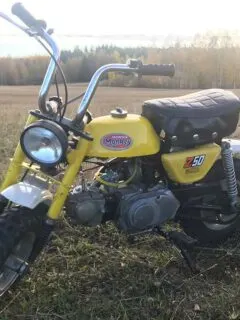 Yellow Honda Monkey Z50 Mini Bike