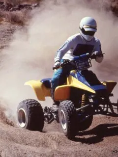Blue and Yellow ATV Quad Runner