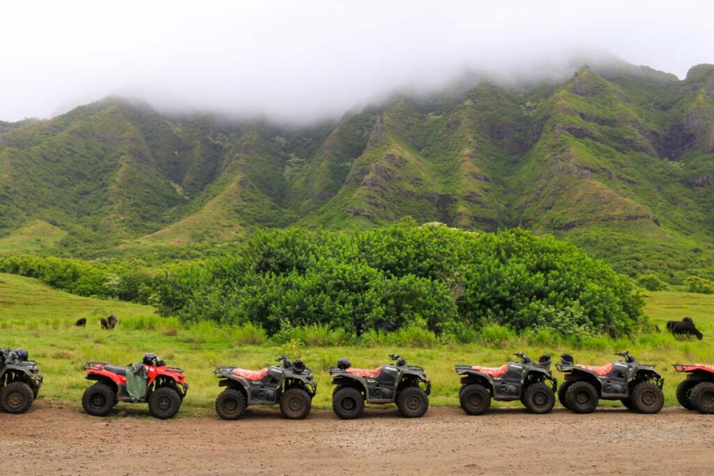 ATVs at Kualoa Ranch in Hawaii