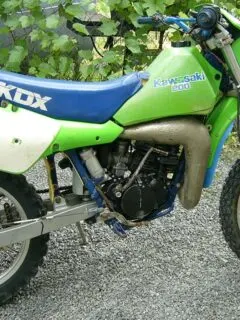 Green 1987 Kawasaki KDX200 Dirt Bike