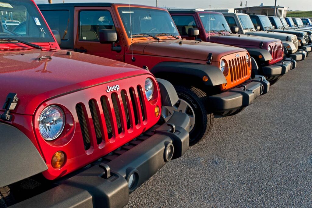 New Jeeps on Display at Dealership