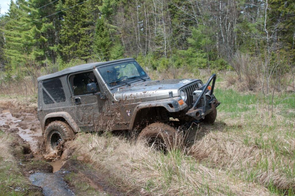Jeep Off-Road on Muddy Trail