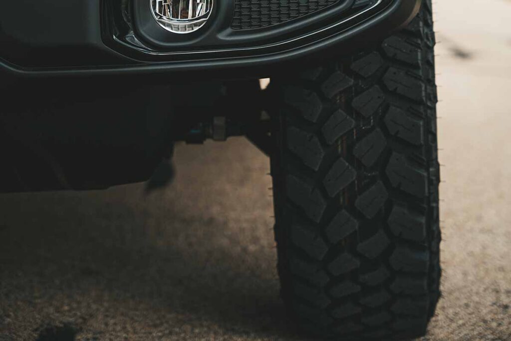 Front View of a Jeep Wrangler Tire