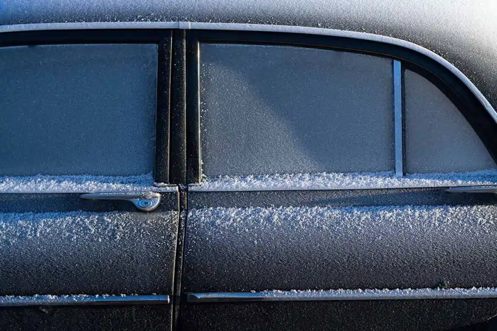 Frost on a Black Car