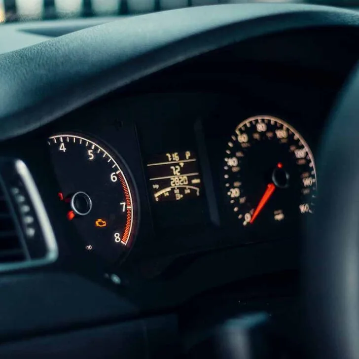 Check Engine Light on Car Instrument Panel
