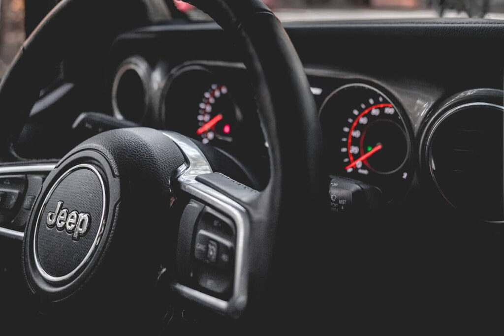 Jeep Steering Wheel and Dashboard