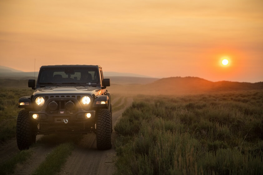 Black Jeep Wrangler Off-Roading, Montana