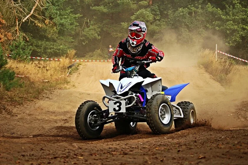 Blue and White Motocross ATV