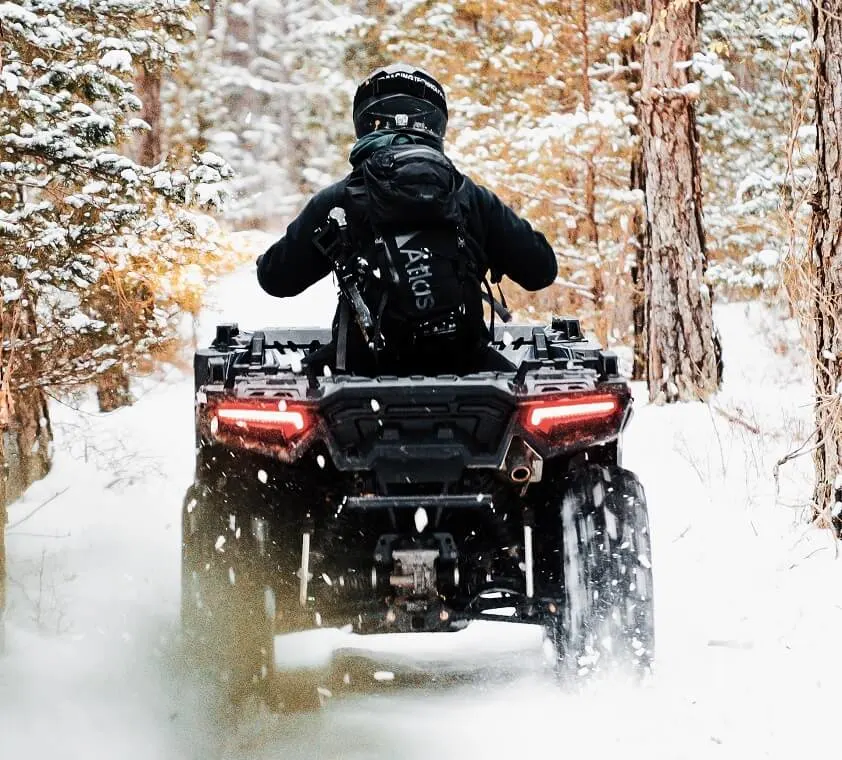 Riding ATV in the Snow