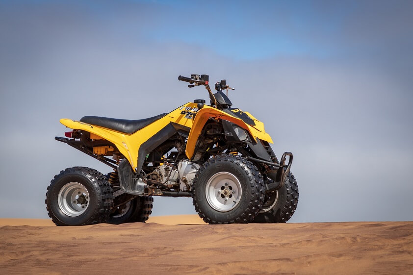 Yellow and Black Can-Am DS 250 ATV