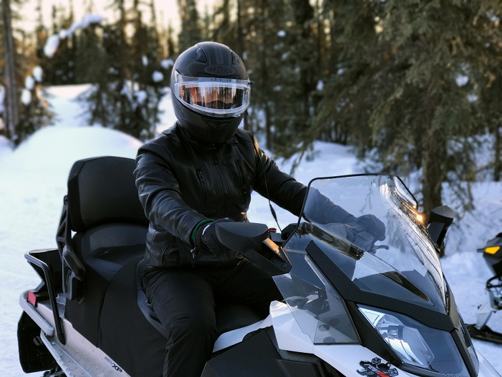 Snowmobile Rider in Alaska